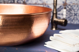 Dark Solid Copper Kitchen Sink | Copper Vessel Vanity Bathroom Sink| Farmhouse Copper Kitchen & Bathroom Sink | Included Copper Sink Drain