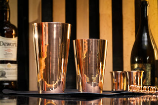 Handmade Copper Cocktail Set Copper Shaker + Shot Glasses + Cocktail Pick + Spoon Complete Set | 100% Solid Copper Mixology Gift