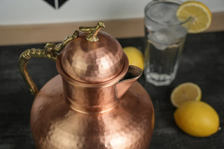 Special Heavy Duty Solid Copper Pitcher | Handmade Copper Water & Beverage Jug | Handcrafted 2000ml