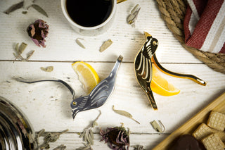Handcrafted Bird Lemon Slice Squeezer | Handmade Vintage 14k Gold Plated Fruit Slice Juicer 120 x 40 x 30 mm