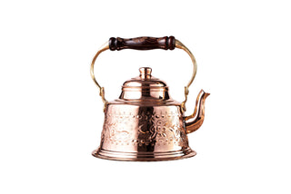 Handmade Engraved Copper Solid Copper Teapot Stovetop, 1.6 Quarts (1.5 Liter)