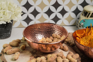 Handcrafted Solid Copper Snack & Food Holder | Decorative Copper Pot