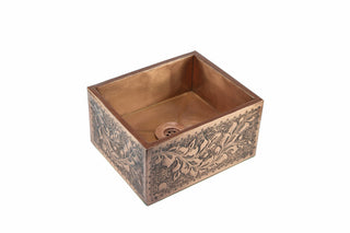 Custom-Made Handcrafted Copper Sink Vanity for Your Bathroom | Rectangular Copper Sink Bowl 12" x 8" x 6"