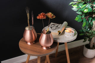 Copper Rose Set in Elegant Copper Vase | Unique Handmade Copper Anniversary Gift