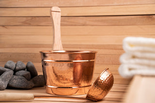 Copper Sauna Bucket and Ladle Set