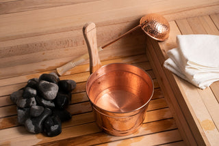 Copper Sauna Bucket and Ladle Set %100 Solid Copper | Handmade Spa Accessories | Hammam Copper Bathroom Accessories