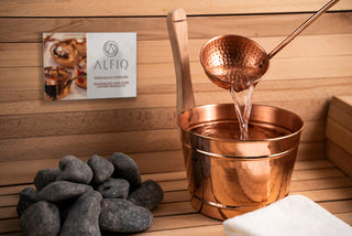 Copper Sauna Bucket and Ladle Set %100 Solid Copper | Handmade Spa Accessories | Hammam Copper Bathroom Accessories