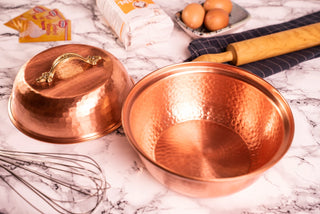 Copper Mixing Bowl with lid