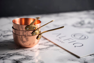 Set of 3 Solid Copper Melting and Serving Pot (3 x 150 ml) | Handmade Hammered 100% Solid Copper Pots Set by ALFIQ